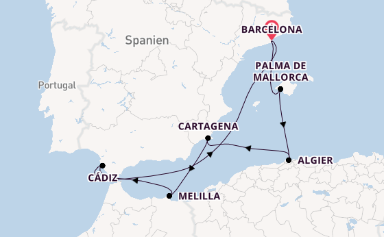 Mittelmeer ab Barcelona, Spanien auf der EXPLORA II