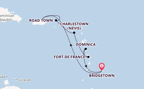 Caribbean from Bridgetown, Barbados with the Emerald Princess