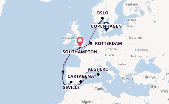 Western Mediterranean from Southampton, England with the Regal Princess