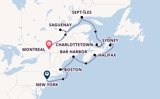 East Coast of America from Montreal, Canada with the Seven Seas Grandeur