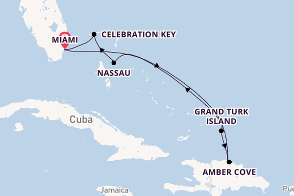 Caribbean from Miami, Florida, USA with the Carnival Celebration