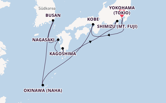 Japan ab Yokohama (Tokio), Japan auf der Celebrity Solstice