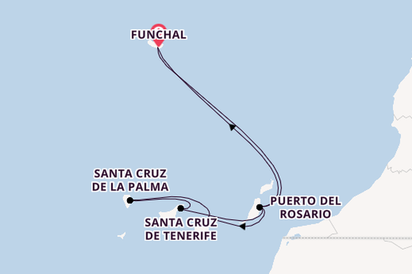 Canary Islands from Funchal, Madeira, Portugal with the MSC Euribia