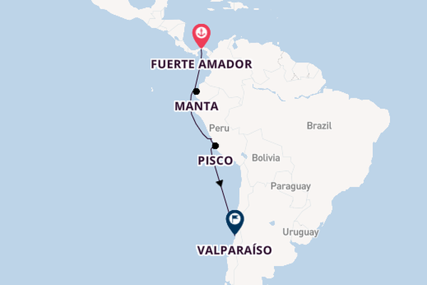 Zuid-Amerika vanaf Fuerte Amador, Panama met de Azamara Quest