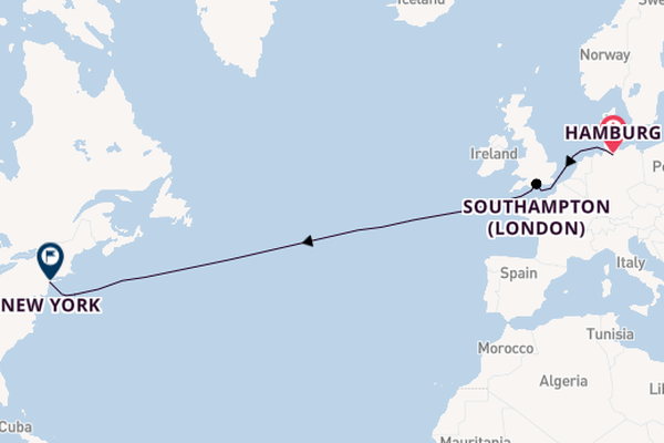 Transatlantic from Hamburg, Germany with the Queen Mary 2