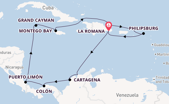 Caribbean vanaf La Romana met AIDAluna