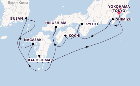 Japan from United Kingdom with the Celebrity Millennium