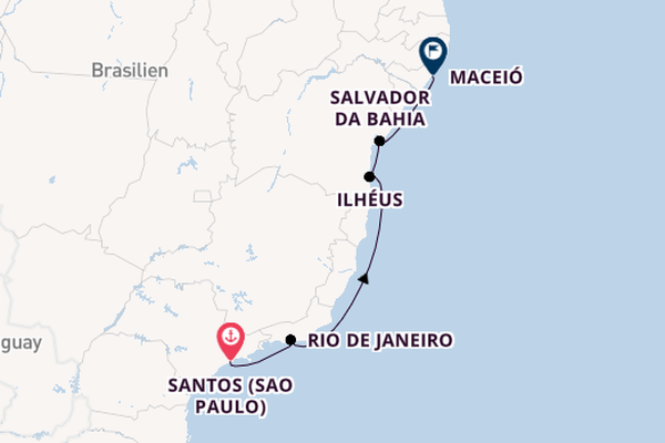 Brasilien ab Santos (Sao Paulo), Brasilien auf der MSC Preziosa