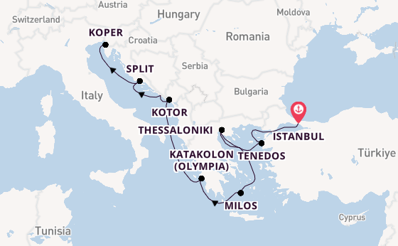 Oostelijke Middellandse Zee vanaf Istanbul, Turkije met de Marina