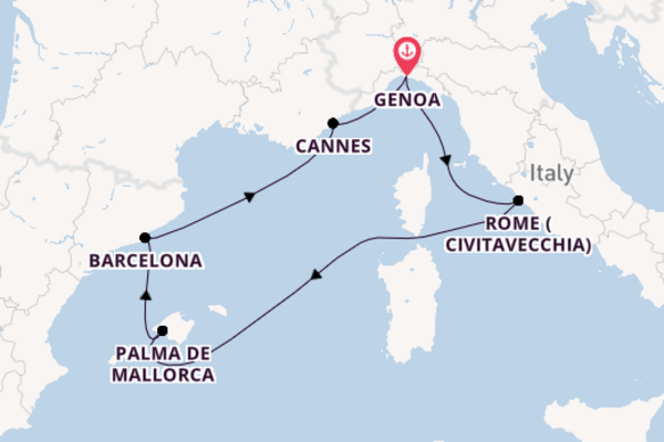 Western Mediterranean From Genoa with the MSC Seaview