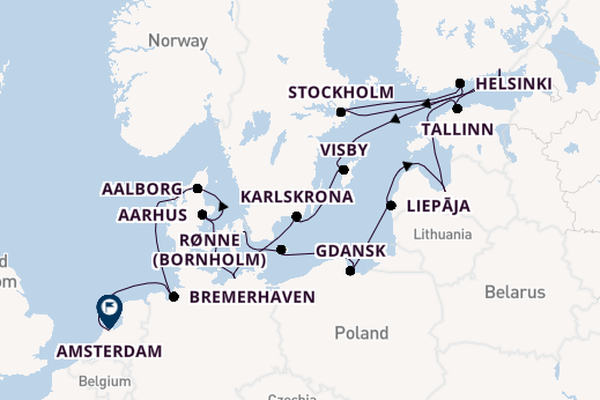 Europe from Copenhagen, Denmark with the Seven Seas Mariner
