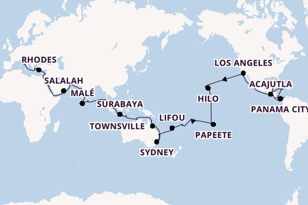 Round-the-World Trip from Miami, Florida, USA with the Seven Seas Splendor