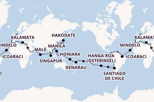Weltreise ab Hamburg auf der VASCO DA GAMA