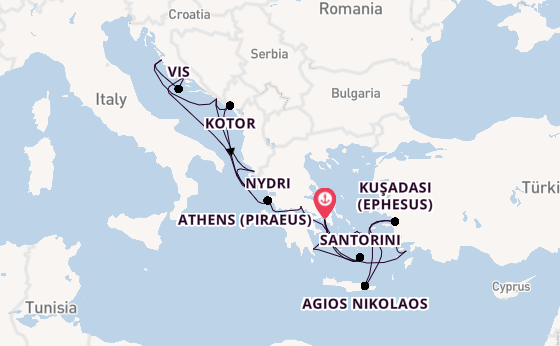 Eastern Mediterranean from Athens (Piraeus), Greece with the Seabourn Quest