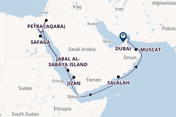 Midden-Oosten vanaf Jeddah, Saudi-Arabië met de EXPLORA I