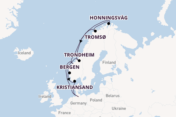 Noorwegen vanaf Hamburg, Duitsland met de MSC Preziosa