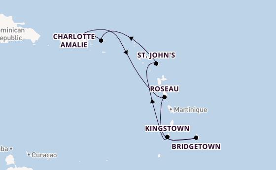 Caribbean from San Juan, Puerto Rico with the Vision of the Seas