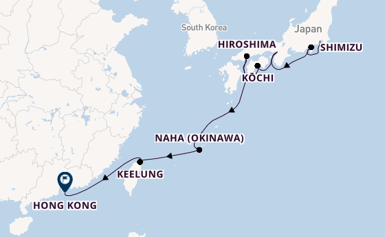 Japan from Tokyo, Japan with the Norwegian Jade