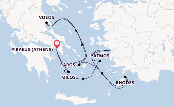 Eastern Mediterranean from Piraeus (Athens), Greece with the EXPLORA I