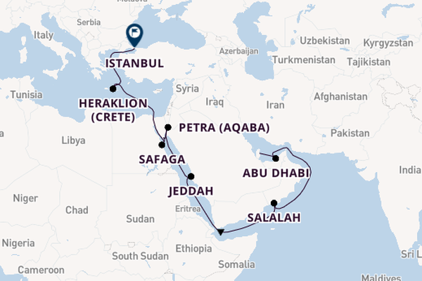 Middle East from Doha, Qatar with the Aurelia