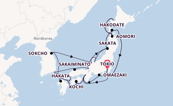 Japan ab Tokio, Japan auf der Westerdam