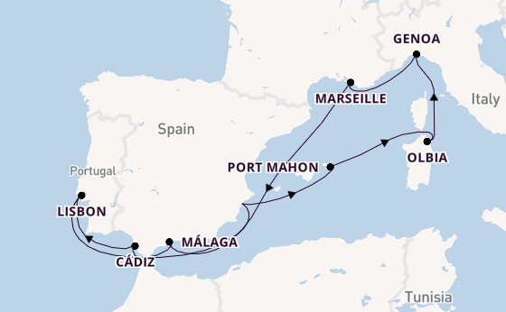 Western Mediterranean from United Kingdom with the MSC Opera