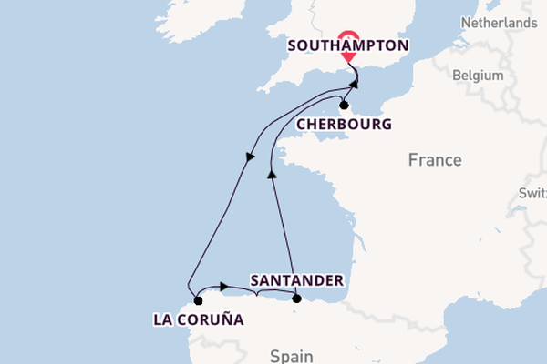 England from Southampton, England with the Queen Elizabeth