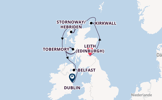 Vereinigtes Königreich ab Leith (Edinburgh), Schottland auf der SEA CLOUD SPIRIT