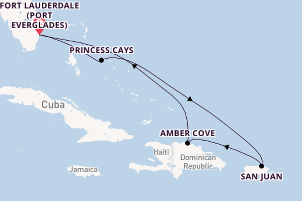 Caribbean from Fort Lauderdale (Port Everglades), Florida with the Sun Princess