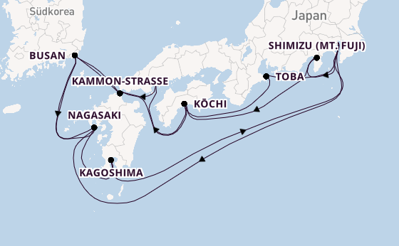 Japan ab Tokio, Japan auf der Diamond Princess