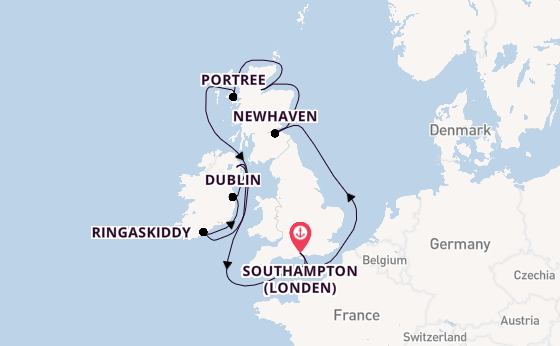 Verenigd Koninkrijk vanaf Southampton (Londen), Engeland met de Norwegian Star
