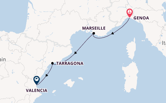 Western Mediterranean from Genoa, Italy with the MSC Orchestra 