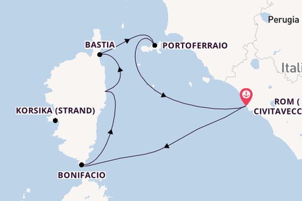 Westliches Mittelmeer ab Rom (Civitavecchia), Italien auf der Royal Clipper