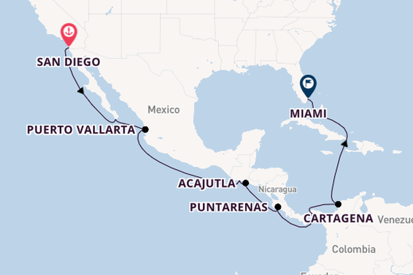 Central America from San Diego, California, USA with the Azamara Quest