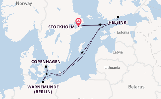 Baltic Sea from Stockholm, Sweden with the MSC Splendida