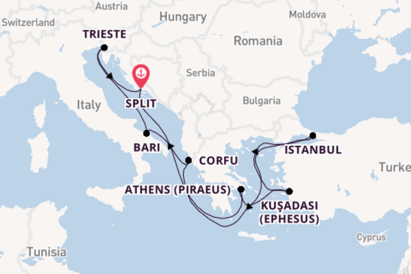 Trip with MSC Cruises from Split
