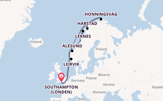 Noorwegen vanaf Southampton (Londen), Engeland met de EXPLORA IV