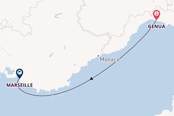 Westelijke Middellandse Zee vanaf Genua, Italië met de MSC Opera