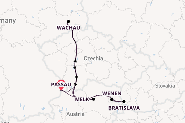 Donau vanaf Passau, Duitsland met de A-ROSA DONNA