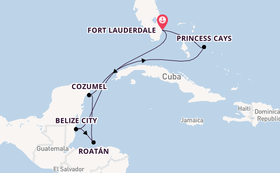 Caribbean vanaf Fort Lauderdale, Verenigde Staten met de Regal Princess