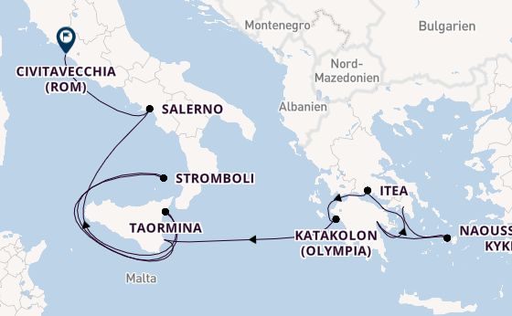 Mittelmeer ab Athen, Griechenland auf der Le Lapérouse