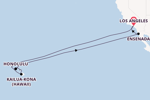 Hawaii from Los Angeles, California, USA with the Emerald Princess