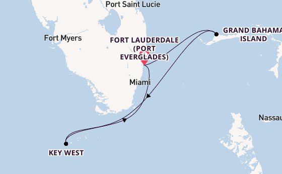 Caribbean from Fort Lauderdale (Port Everglades), Florida, USA with the Jewel of the Seas
