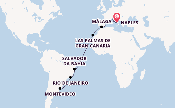 Transatlantic from Naples, Italy with the MSC Splendida
