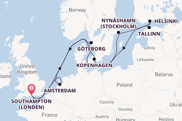 Engeland vanaf Southampton (Londen), Engeland met de Norwegian Star