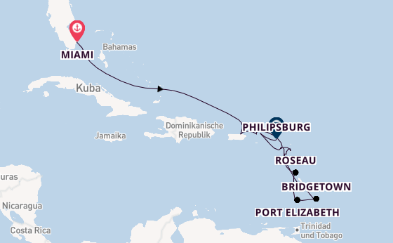 Karibik ab Miami auf der Seabourn Ovation