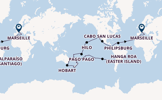 Round-the-World Trip from Valparaíso (Santiago), Chile with the MSC Magnifica