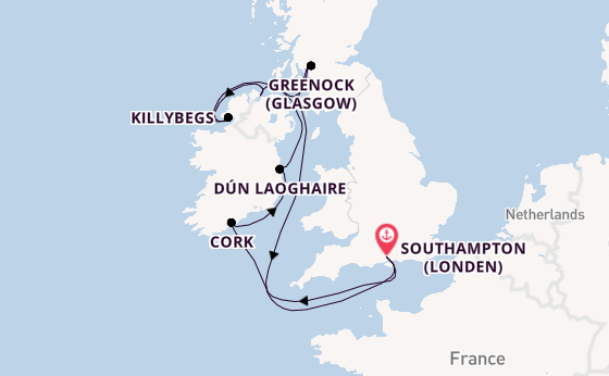 Britse Eilanden vanaf Southampton (Londen), Engeland met de EXPLORA IV