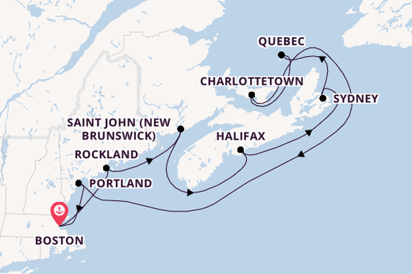 East Coast USA from Boston, Massachusetts, USA with the Celebrity Silhouette