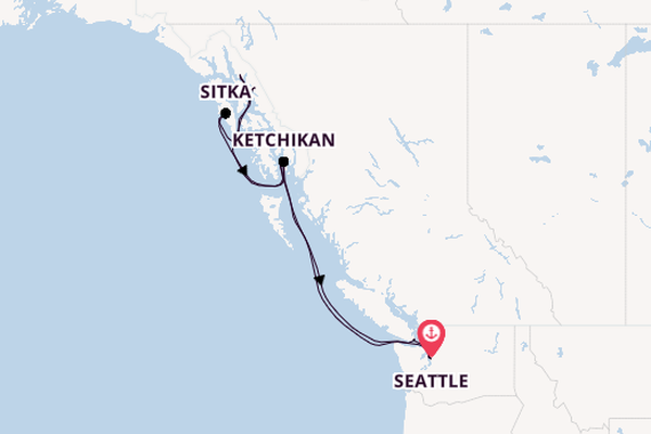 Alaska vanaf Seattle, Verenigde Staten met de Eurodam